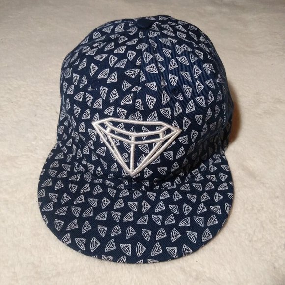 Volcom Diamond Design Men's Flat Bill Hat - Good Condition Sz 7 3/4 (59cm) - Picture 1 of 4